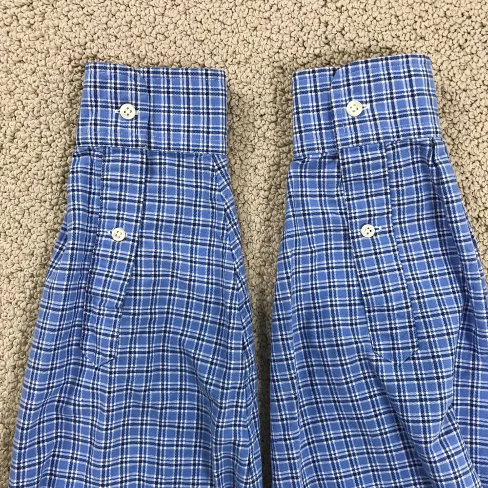 Polo Ralph Lauren Mens Big & Tall 1XB Blue Plaid Long Sleeve Button Down Shirt